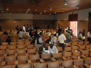 Students and delegates leaving auditorium during a conference break in 2009