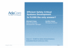 Efficient Safety Critical Systems Development - Is FLOSS the only answer? by Michaël Friess and Cyrille Comar