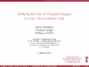 Finding Misuses of Unsigned Integers in Linux Device Driver Code by Martin Rathgeber, Christoph Zengler and Wolfgang Küchlin, University Tübingen