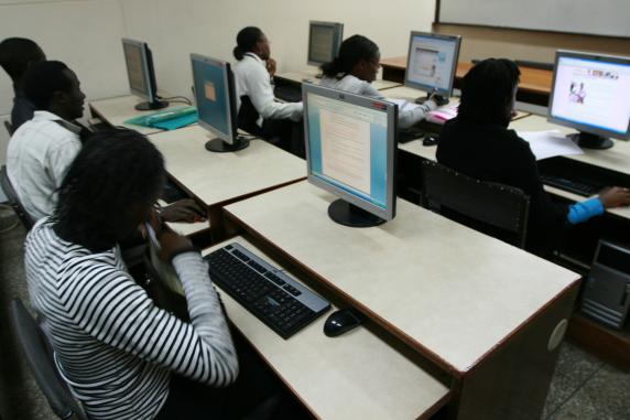 Strathmore students at a computer lab at the University